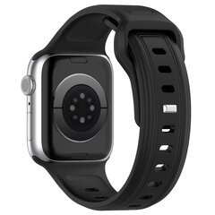 Square siliconen band - Zwart - Geschikt voor Apple Watch 44mm / 45mm&nbsp;/ 46mm / 49mm