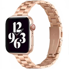 Stalen slim fit schakelband - Ros&eacute; goud - Geschikt voor Apple watch 44mm / 45mm&nbsp;/ 46mm / 49mm