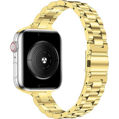 Stalen slim fit schakelband - Goud - Geschikt voor Apple watch 44mm / 45mm&nbsp;/ 46mm / 49mm