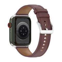Luxe leren bandje - Donkerbruin - Geschikt voor Apple Watch 38mm / 40mm / 41mm / 42mm