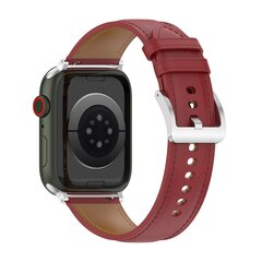 Luxe leren bandje - Bordeaux - Geschikt voor Apple Watch 38mm / 40mm / 41mm / 42mm