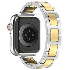 Slim Stainless steel quick-release band (small) - Zilver met goud - Geschikt voor Apple watch 44mm / 45mm&nbsp;/ 46mm / 49mm