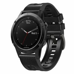 leer + siliconen bandje - Zwart - Garmin Fenix 8 / 8 Pro - 51mm