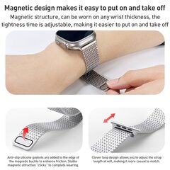 Stainless Steel Loop band - Zilver - Extra strong - Geschikt voor Apple Watch 44mm / 45mm&nbsp;/ 46mm / 49mm