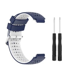 Siliconen Dot Pattern bandje - Donkerblauw + wit - Garmin Forerunner 220 / 230 / 235 / 620 / 630 / 735 (XT)
