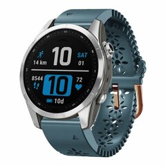 Flower siliconen bandje - Grijsblauw - Garmin Fenix 8 - 43mm
