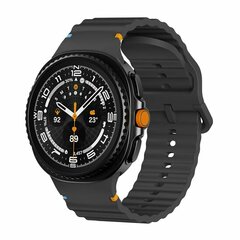 Classic Wave siliconen band - Zwart - Samsung Galaxy Watch 8 Classic - 46mm