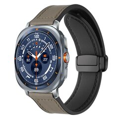 Leer + siliconen bandje - Grijs - Samsung Galaxy Watch Ultra - 47mm