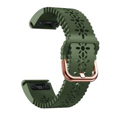 Flower siliconen bandje - Groen - Garmin Fenix 7s/6s/5s / Instinct 2s / Epix Pro Gen 2 (42mm)