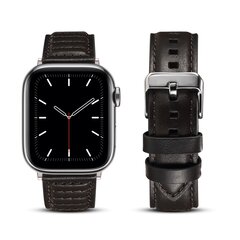 Oil Wax Leren band - Zwart - Geschikt voor Apple Watch 38mm / 40mm / 41mm&nbsp;/ 42mm