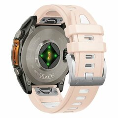 Siliconen bandje - Zalmroze met wit - Garmin Instinct E - 40mm