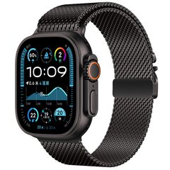 Milanese loop band met klik-sluiting - Zwart - Geschikt voor Apple Watch 38mm / 40mm / 41mm / 42mm