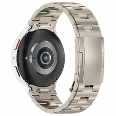 Titanium band met aansluitknop - Titanium kleur - Samsung Galaxy Watch 4 Classic - 42mm &amp; 46mm