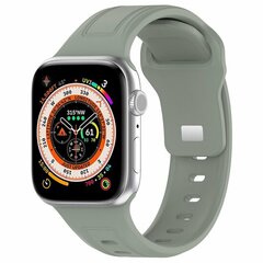 Square siliconen band - Grijsgroen licht - Geschikt voor Apple Watch 38mm / 40mm / 41mm / 42mm