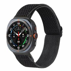 Elastische solo loop nylon bandje - Zwart - Samsung Galaxy Watch 8 Classic - 46mm