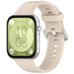 Siliconen bandje met gesp - Beige - Huawei Watch Fit 3 / Fit 4