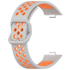 Tweekleurige siliconen band - Grijs met oranje - Huawei Watch Fit 3 / Fit 4