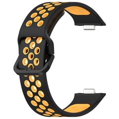 Tweekleurige siliconen band - Zwart met oranje - Huawei Watch Fit 3 / Fit 4