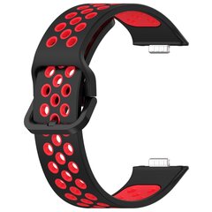 Tweekleurige siliconen band - Zwart met rood - Huawei Watch Fit 3 / Fit 4