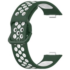 Tweekleurige siliconen band - Groen met wit - Huawei Watch Fit 3 / Fit 4