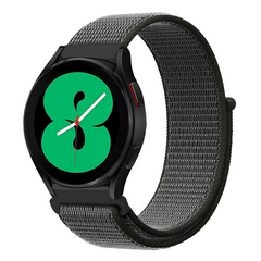 Sport Loop nylon bandje - Donkergroen met grijze band - Xiaomi Mi Watch / Xiaomi Watch 2 / Xiaomi Watch S1 / S2 / S3 / S4