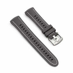 Hybride leer &amp; siliconen band 'True Fit' - Donkergrijs - Huawei Watch 5 - 46mm