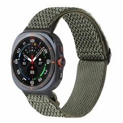 Elastische solo loop nylon bandje - Donkergroen - Samsung Galaxy Watch 8 Classic - 46mm