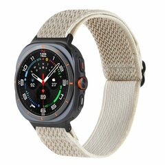 Elastische solo loop nylon bandje - Beige - Samsung Galaxy Watch 8 Classic - 46mm