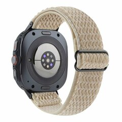 Elastische solo loop nylon bandje - Beige - Samsung Galaxy Watch 8 Classic - 46mm