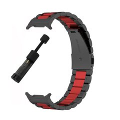 Stalen schakelband - Zwart met rood - Samsung Galaxy Watch 8 - 40mm / 44mm