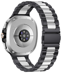 Stalen schakelband - Zwart met zilver - Samsung Galaxy Watch 8 - 40mm / 44mm