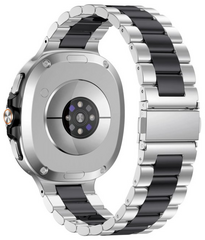 Stalen schakelband - Zilver met zwart - Samsung Galaxy Watch 8 - 40mm / 44mm