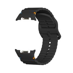 Classic Wave siliconen band - Zwart - Samsung Galaxy Watch 8 - 40mm / 44mm