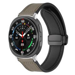 Leer + siliconen bandje - Grijs - Samsung Galaxy Watch 8 - 40mm / 44mm