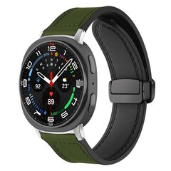 Leer + siliconen bandje - Groen - Samsung Galaxy Watch 8 Classic - 46mm