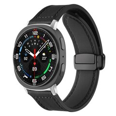 Leer + siliconen bandje - Zwart - Samsung Galaxy Watch 8 Classic - 46mm