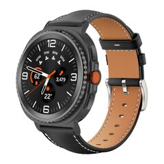 Leren bandje met zwarte connector  - Zwart - Samsung Galaxy Watch 8 Classic - 46mm