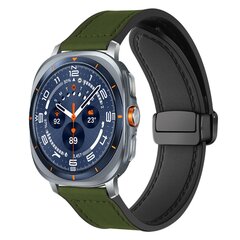 Leer + siliconen bandje - Groen - Samsung Galaxy Watch Ultra - 47mm