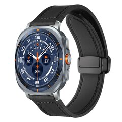 Leer + siliconen bandje - Zwart - Samsung Galaxy Watch Ultra - 47mm