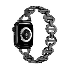 Metalen ladder schakelbandje - Zwart - Geschikt voor Apple watch 44mm / 45mm&nbsp;/ 46mm / 49mm
