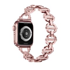 Metalen ladder schakelbandje - Ros&eacute; pink - Geschikt voor Apple watch 44mm / 45mm&nbsp;/ 46mm / 49mm