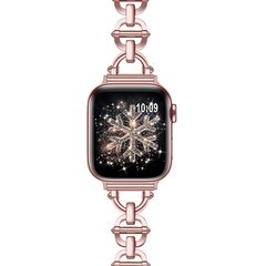 Metalen ladder schakelbandje - Ros&eacute; pink - Geschikt voor Apple watch 44mm / 45mm&nbsp;/ 46mm / 49mm