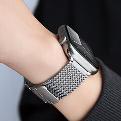 Luxe magnetische RVS band - Titanium kleur - Geschikt voor Apple Watch 44mm / 45mm / 46mm / 49mm