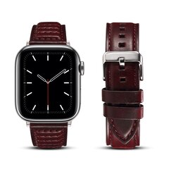Oil Wax Leren band - Roodbruin - Geschikt voor Apple Watch 44mm / 45mm&nbsp;/ 46mm / 49mm