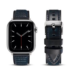 Oil Wax Leren band - Donkerblauw - Geschikt voor Apple Watch 44mm / 45mm&nbsp;/ 46mm / 49mm