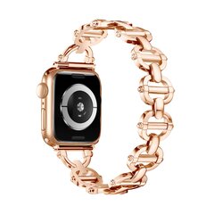 Metalen ladder schakelbandje - Champagne / ros&eacute; goud - Geschikt voor Apple watch 38mm / 40mm&nbsp;/ 41mm / 42mm