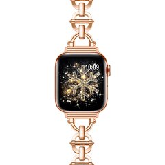 Metalen ladder schakelbandje - Champagne / ros&eacute; goud - Geschikt voor Apple watch 38mm / 40mm&nbsp;/ 41mm / 42mm
