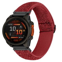 Elastische Solo Loop nylon bandje - Rood - Garmin Quatix 8 - 51mm