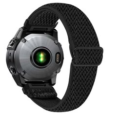 Elastische Solo Loop nylon bandje - Zwart - Garmin Quatix 8 - 51mm