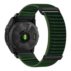 Nylon Sport Loop bandje - Donkergroen - Garmin Quatix 8 - 51mm